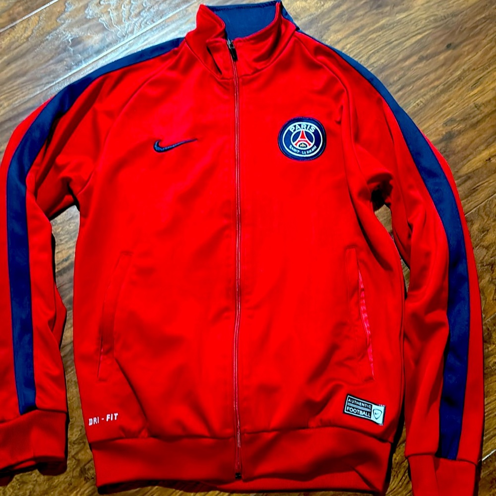 Red Size 18 boys Nike PSG football/soccer jacket